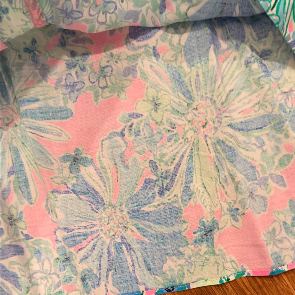Lilly Pulitzer Pink Blue Green Floral Tunic Dress - Picture 7 of 9